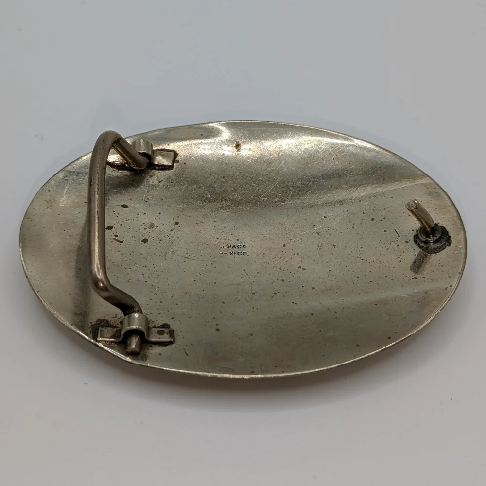 Western Saddle Belt Buckle - Silver